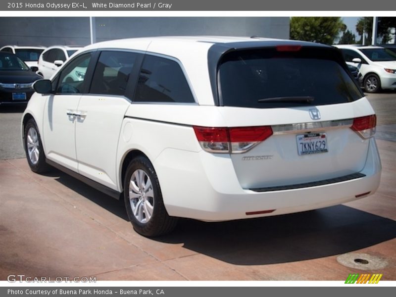 White Diamond Pearl / Gray 2015 Honda Odyssey EX-L