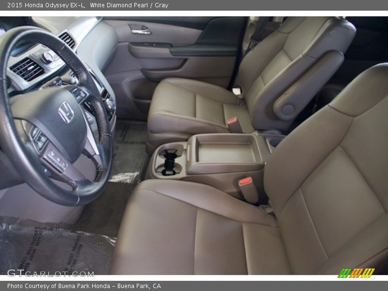 White Diamond Pearl / Gray 2015 Honda Odyssey EX-L