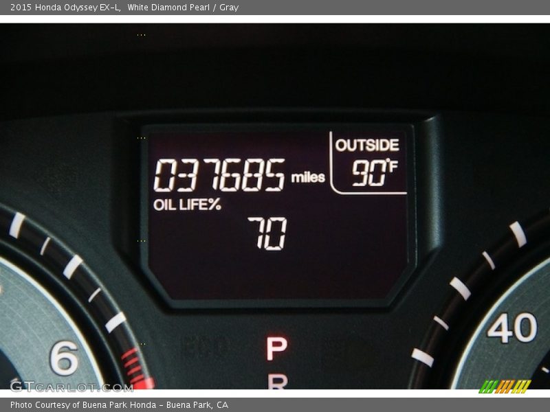 White Diamond Pearl / Gray 2015 Honda Odyssey EX-L