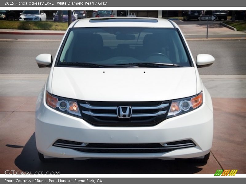 White Diamond Pearl / Gray 2015 Honda Odyssey EX-L