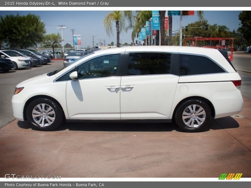 White Diamond Pearl / Gray 2015 Honda Odyssey EX-L