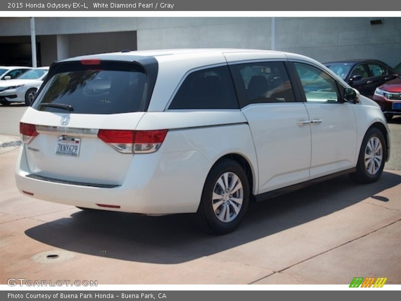 White Diamond Pearl / Gray 2015 Honda Odyssey EX-L