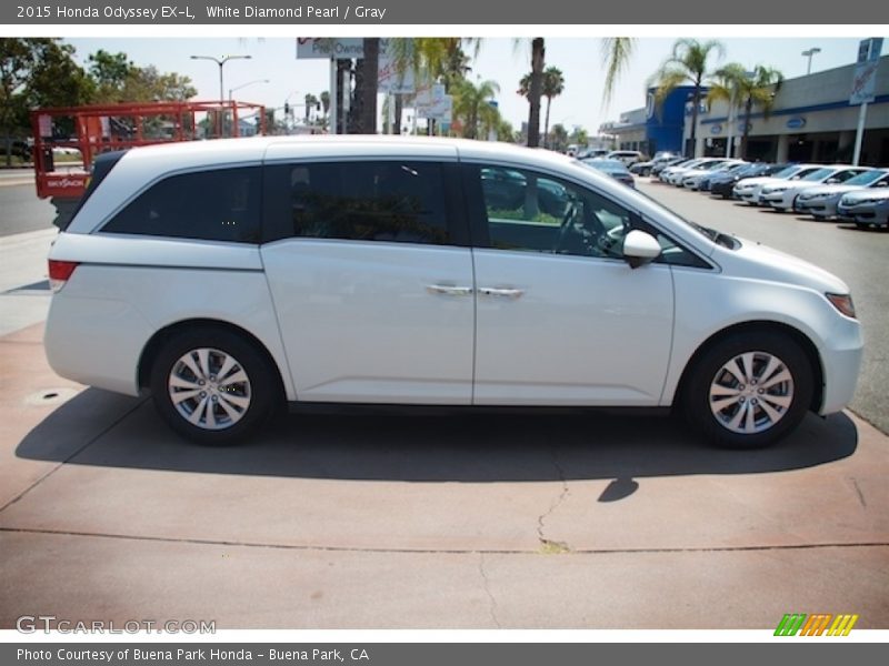 White Diamond Pearl / Gray 2015 Honda Odyssey EX-L