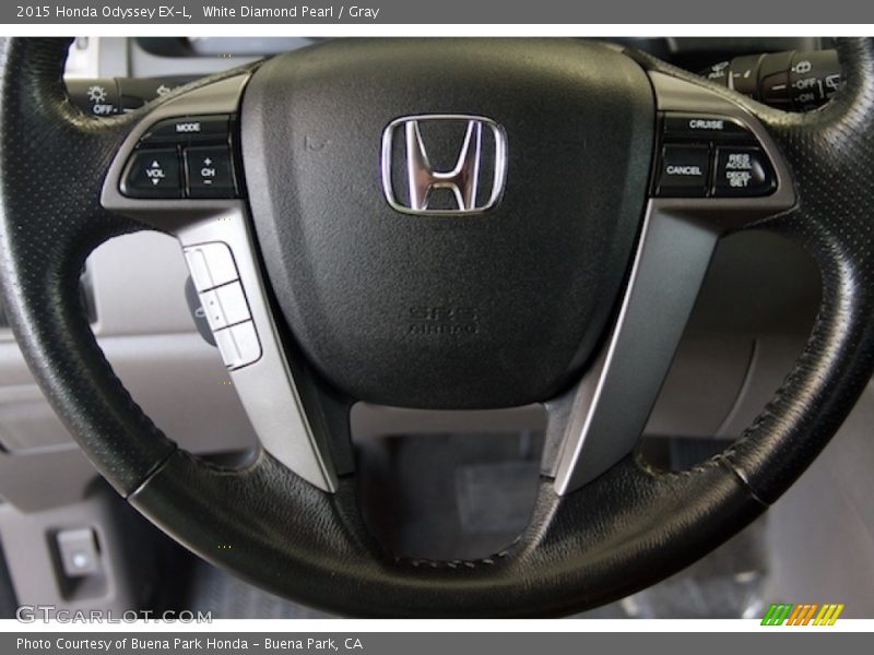 White Diamond Pearl / Gray 2015 Honda Odyssey EX-L