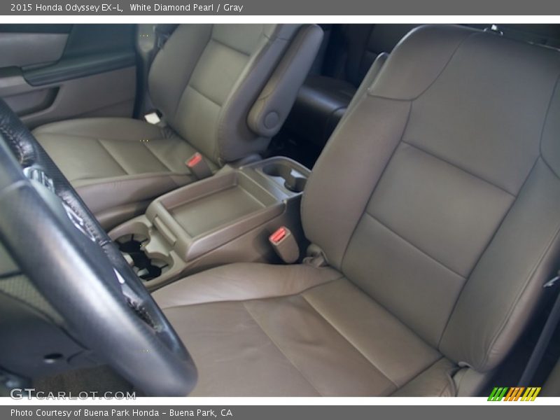 White Diamond Pearl / Gray 2015 Honda Odyssey EX-L
