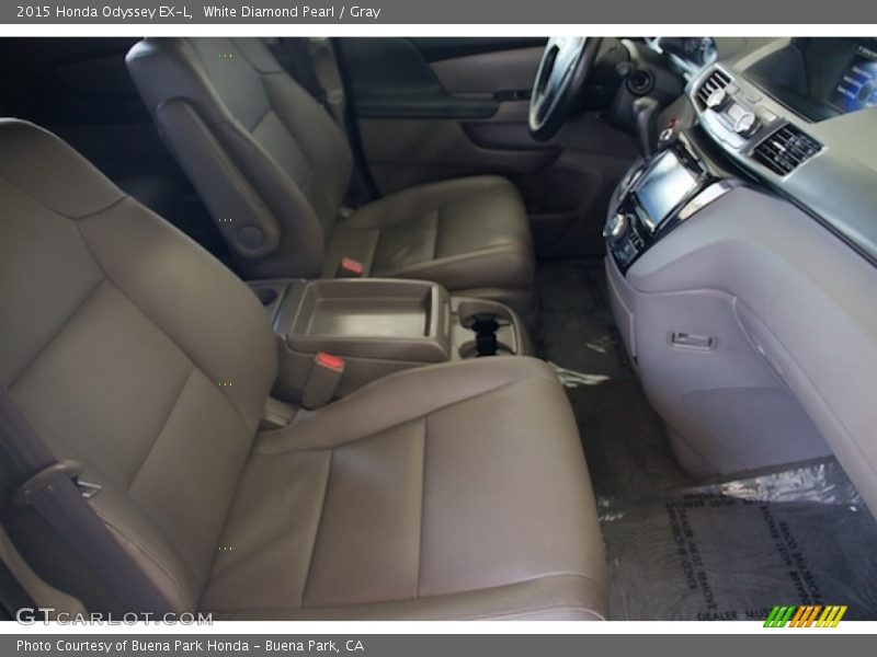 White Diamond Pearl / Gray 2015 Honda Odyssey EX-L