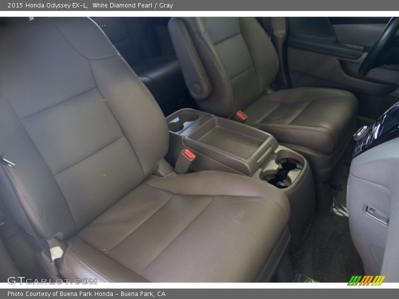 White Diamond Pearl / Gray 2015 Honda Odyssey EX-L