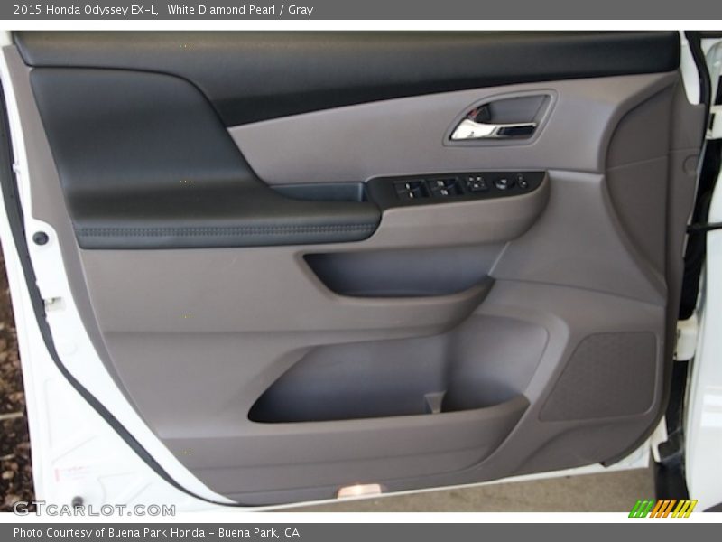 White Diamond Pearl / Gray 2015 Honda Odyssey EX-L