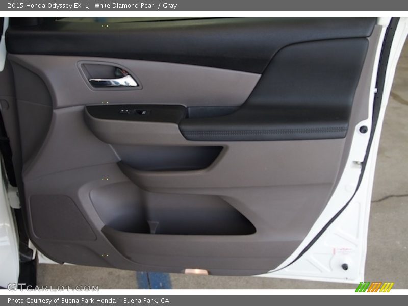 White Diamond Pearl / Gray 2015 Honda Odyssey EX-L