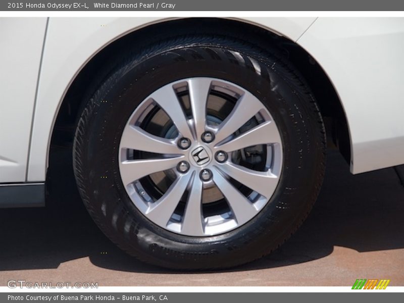 White Diamond Pearl / Gray 2015 Honda Odyssey EX-L