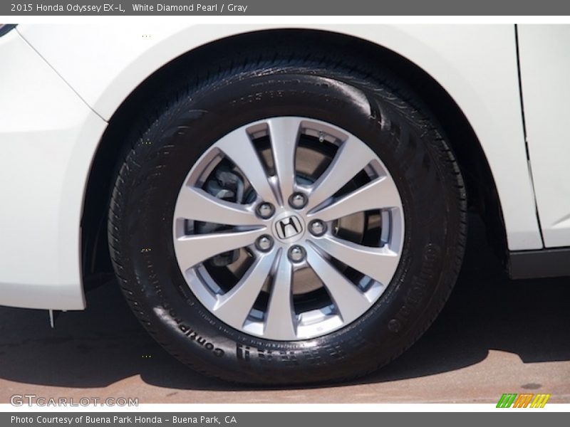 White Diamond Pearl / Gray 2015 Honda Odyssey EX-L