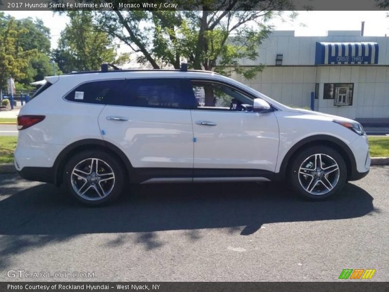 Monaco White / Gray 2017 Hyundai Santa Fe Ultimate AWD