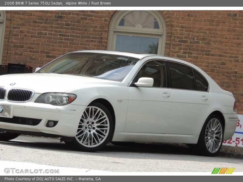 Alpine White / Rust Brown 2008 BMW 7 Series 750Li Sedan