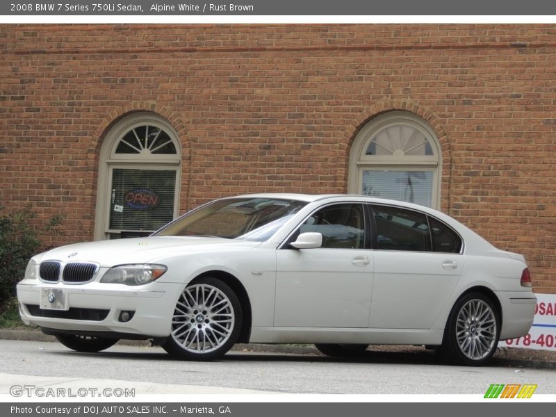 Alpine White / Rust Brown 2008 BMW 7 Series 750Li Sedan
