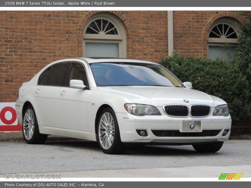 Alpine White / Rust Brown 2008 BMW 7 Series 750Li Sedan