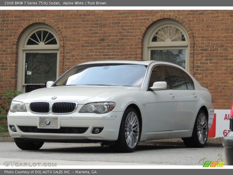 Alpine White / Rust Brown 2008 BMW 7 Series 750Li Sedan