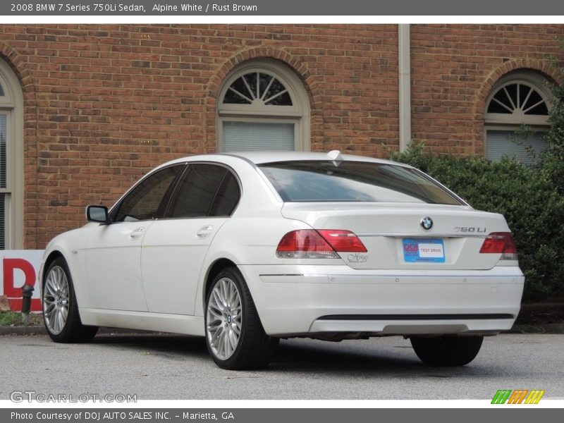 Alpine White / Rust Brown 2008 BMW 7 Series 750Li Sedan
