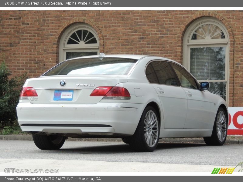 Alpine White / Rust Brown 2008 BMW 7 Series 750Li Sedan