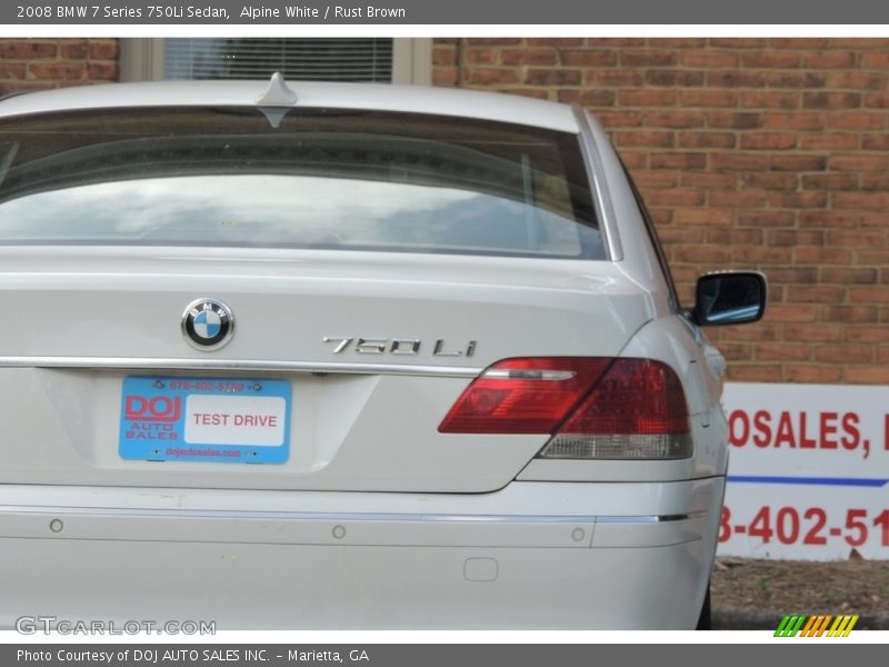 Alpine White / Rust Brown 2008 BMW 7 Series 750Li Sedan