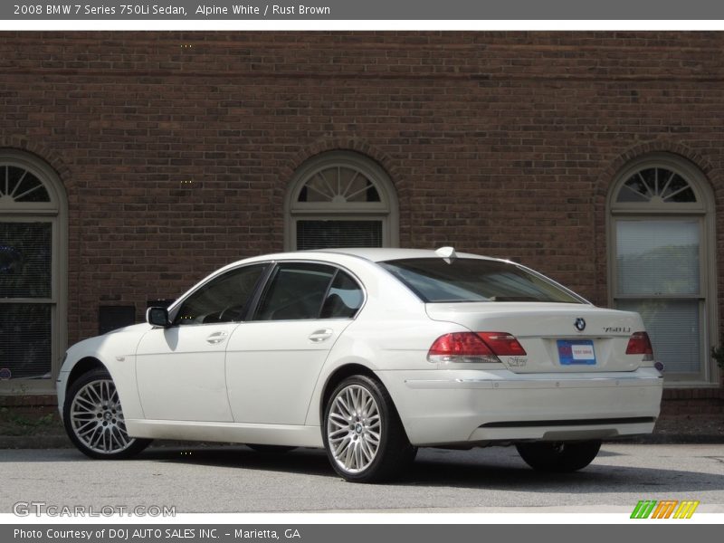 Alpine White / Rust Brown 2008 BMW 7 Series 750Li Sedan