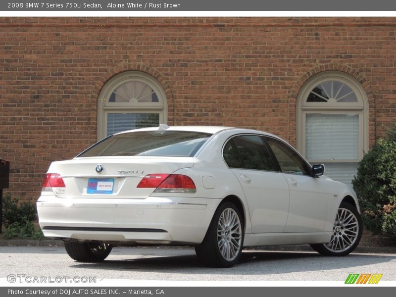 Alpine White / Rust Brown 2008 BMW 7 Series 750Li Sedan