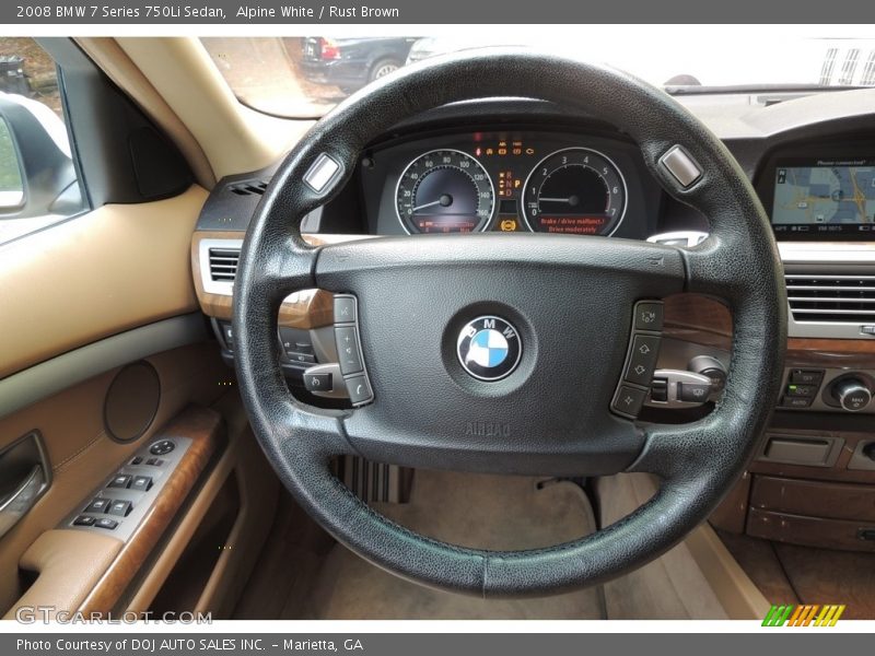 Alpine White / Rust Brown 2008 BMW 7 Series 750Li Sedan