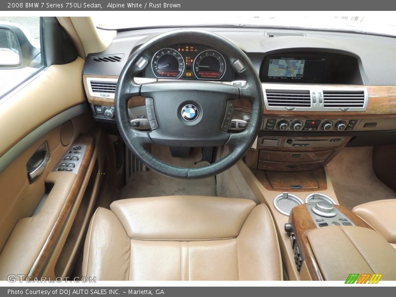 Alpine White / Rust Brown 2008 BMW 7 Series 750Li Sedan