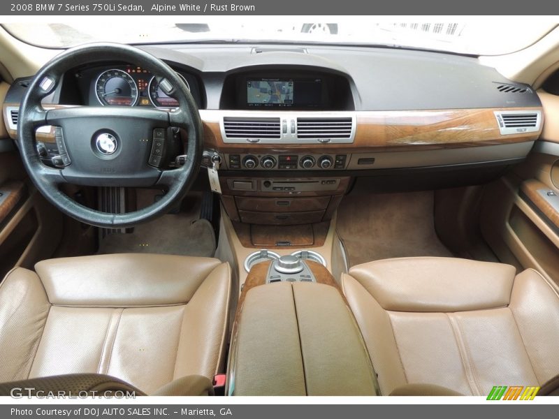 Alpine White / Rust Brown 2008 BMW 7 Series 750Li Sedan