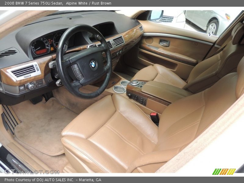 Alpine White / Rust Brown 2008 BMW 7 Series 750Li Sedan