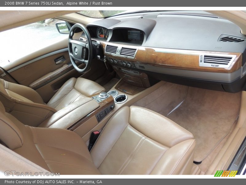 Alpine White / Rust Brown 2008 BMW 7 Series 750Li Sedan