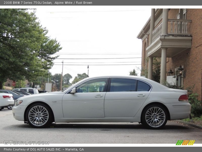 Alpine White / Rust Brown 2008 BMW 7 Series 750Li Sedan