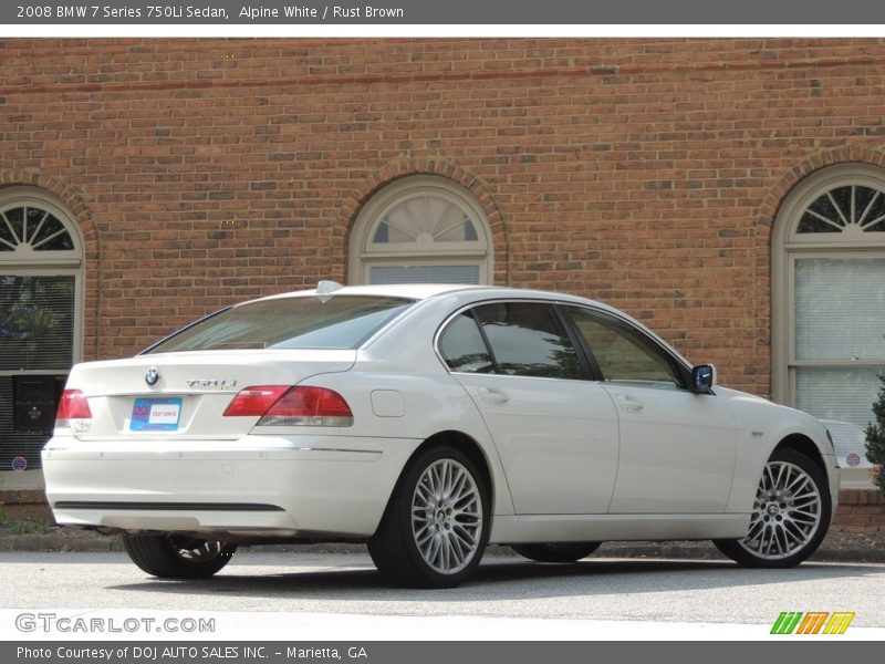 Alpine White / Rust Brown 2008 BMW 7 Series 750Li Sedan