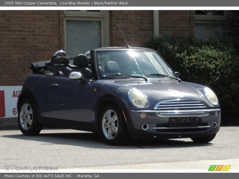 Cool Blue Metallic / Black/Panther Black 2005 Mini Cooper Convertible