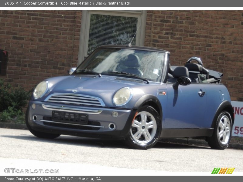 Cool Blue Metallic / Black/Panther Black 2005 Mini Cooper Convertible