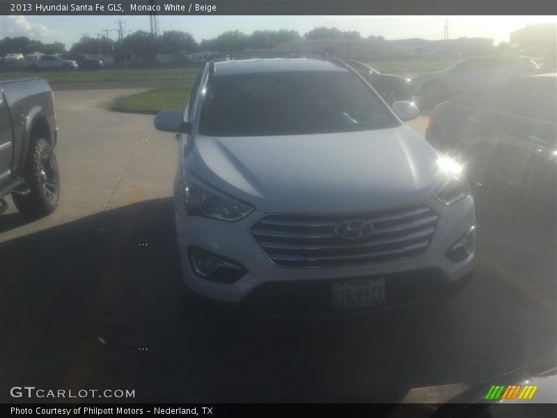 Monaco White / Beige 2013 Hyundai Santa Fe GLS