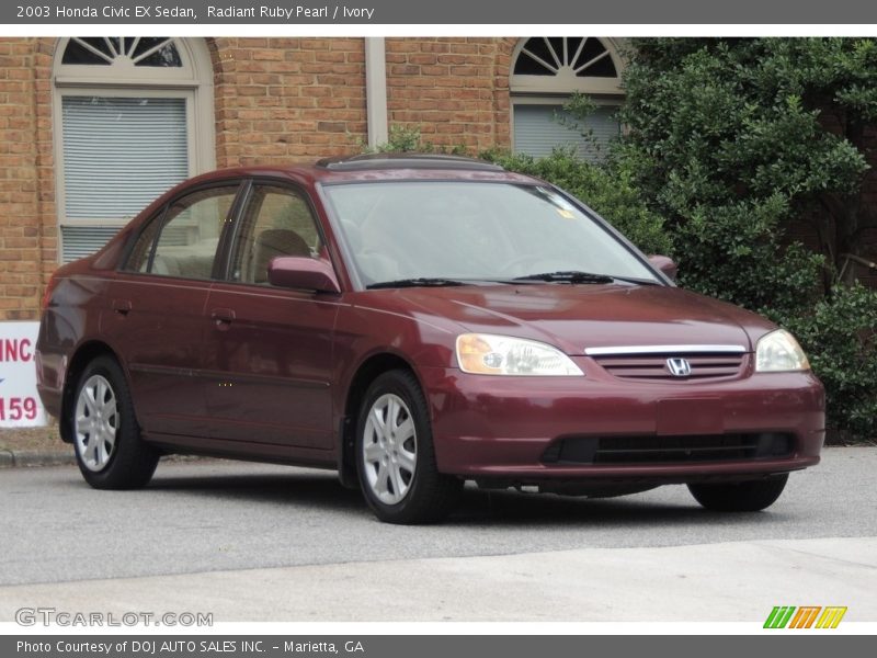 Radiant Ruby Pearl / Ivory 2003 Honda Civic EX Sedan