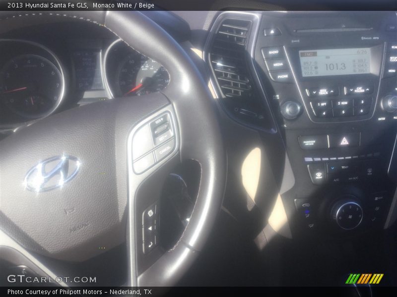 Monaco White / Beige 2013 Hyundai Santa Fe GLS