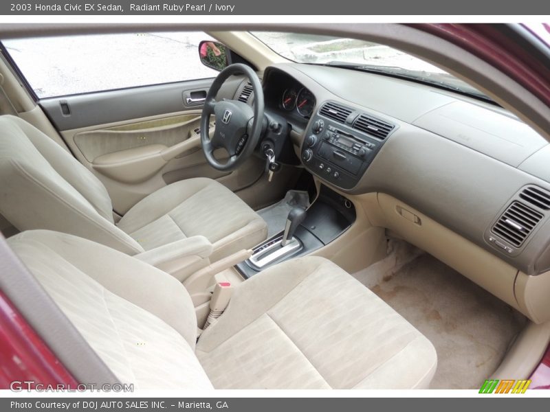 Radiant Ruby Pearl / Ivory 2003 Honda Civic EX Sedan