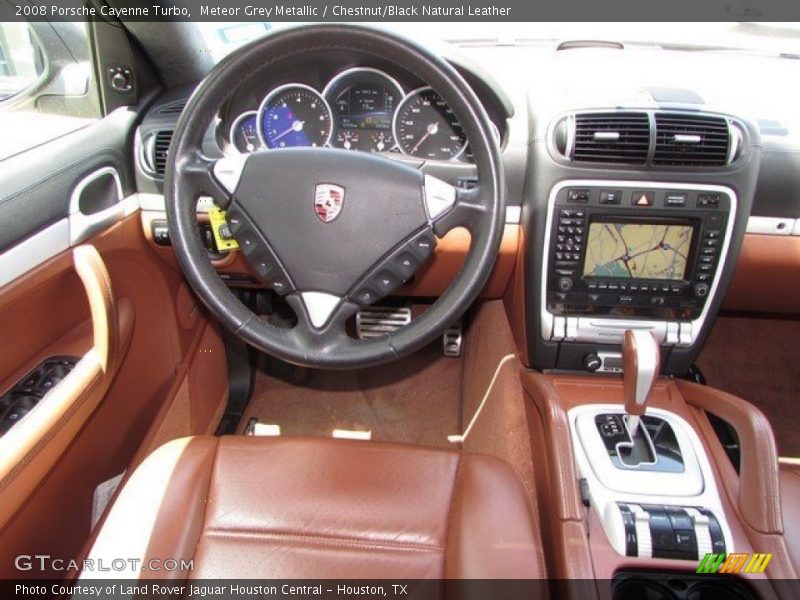Meteor Grey Metallic / Chestnut/Black Natural Leather 2008 Porsche Cayenne Turbo