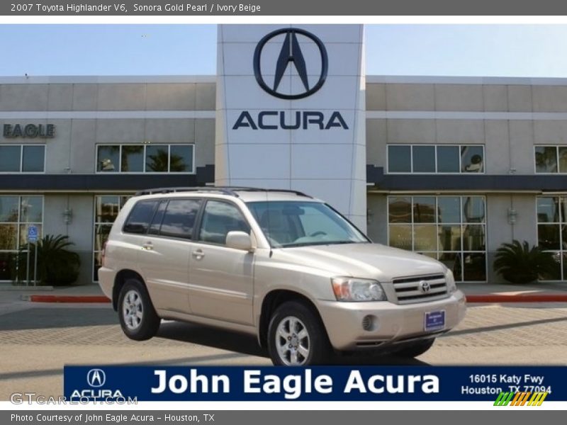 Sonora Gold Pearl / Ivory Beige 2007 Toyota Highlander V6