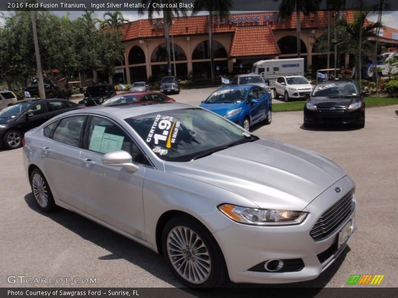 Ingot Silver Metallic / Charcoal Black 2016 Ford Fusion Titanium