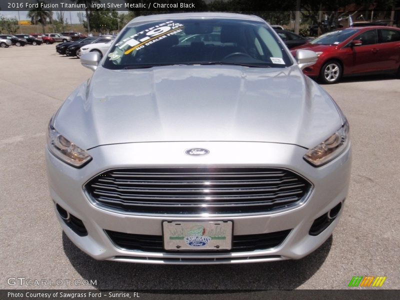 Ingot Silver Metallic / Charcoal Black 2016 Ford Fusion Titanium