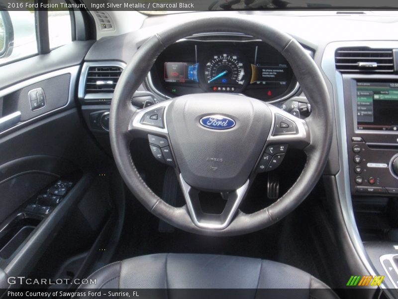 Ingot Silver Metallic / Charcoal Black 2016 Ford Fusion Titanium
