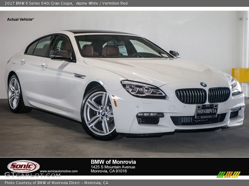Alpine White / Vermilion Red 2017 BMW 6 Series 640i Gran Coupe