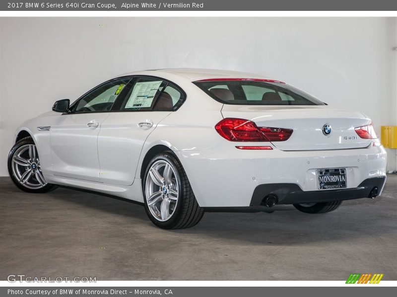 Alpine White / Vermilion Red 2017 BMW 6 Series 640i Gran Coupe