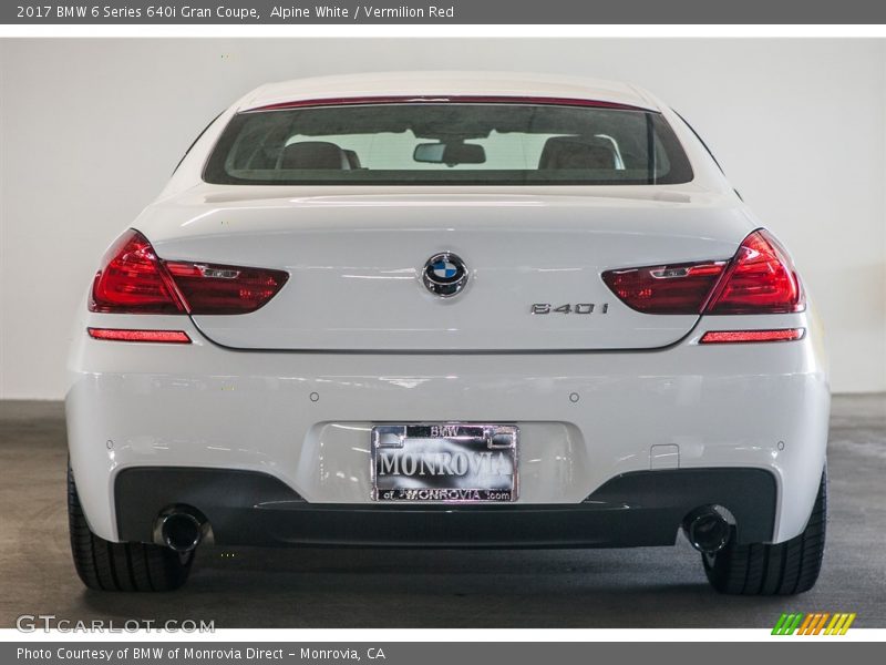 Alpine White / Vermilion Red 2017 BMW 6 Series 640i Gran Coupe
