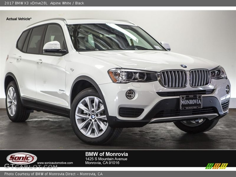 Alpine White / Black 2017 BMW X3 xDrive28i