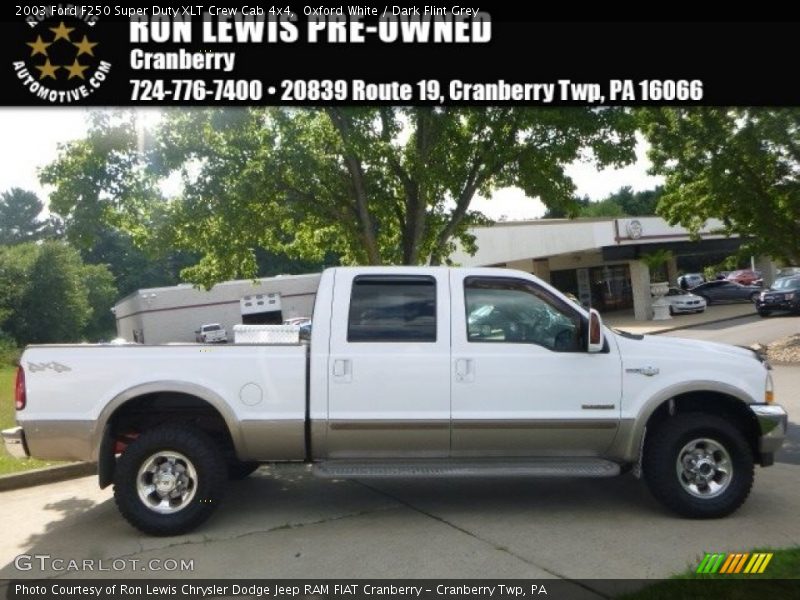 Oxford White / Dark Flint Grey 2003 Ford F250 Super Duty XLT Crew Cab 4x4