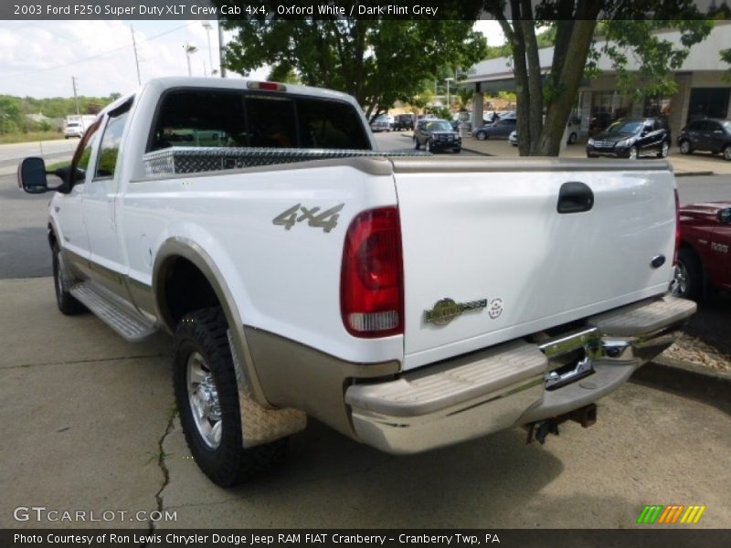 Oxford White / Dark Flint Grey 2003 Ford F250 Super Duty XLT Crew Cab 4x4