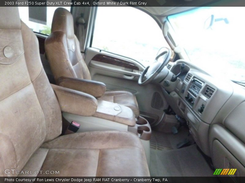 Oxford White / Dark Flint Grey 2003 Ford F250 Super Duty XLT Crew Cab 4x4